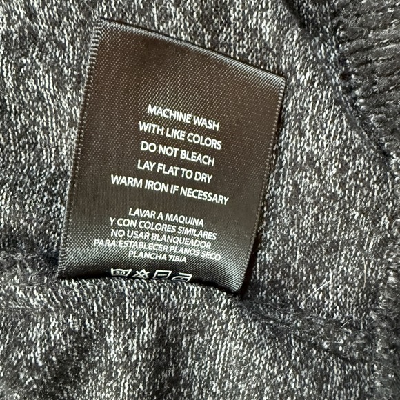 Mesh & Lace Women's Open Front Cardigan L Gray Draped Knit Stretch Minimalist - Picture 5 of 10